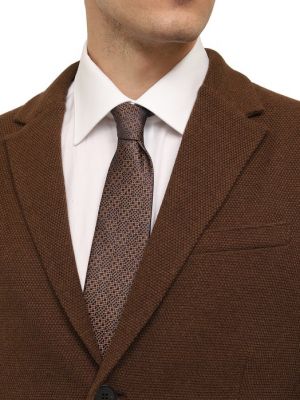 Шелковый галстук Stefano Ricci коричневый