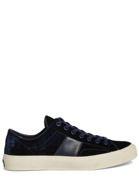 Låga sneakers i läder Tom Ford blå