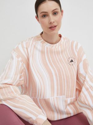 Adidas by Stella McCartney bluza bawełniana damska   wzorzysta - Pomarańczowy