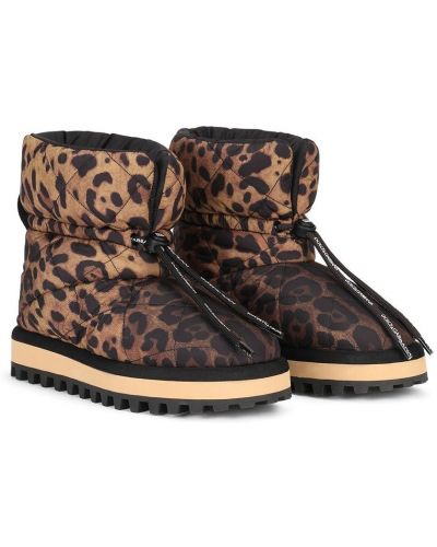Raštuotos auliniai batai leopardinės Dolce & Gabbana ruda