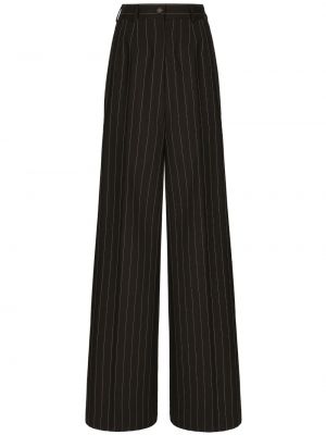 Pruhované kalhoty s potiskem relaxed fit Dolce & Gabbana černé