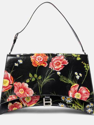 Květinová kabelka Balenciaga černá