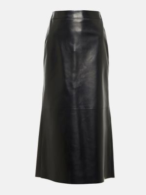 Kožená sukňa Alexander Mcqueen čierna