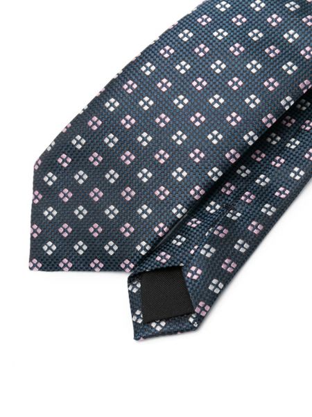 Cravate en soie à imprimé à motif géométrique Boss