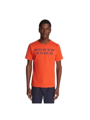 Koszulka z krótkim rękawem z okrągłym dekoltem North Sails pomarańczowa