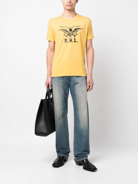 T-shirt mit print mit rundem ausschnitt Ralph Lauren Rrl gelb