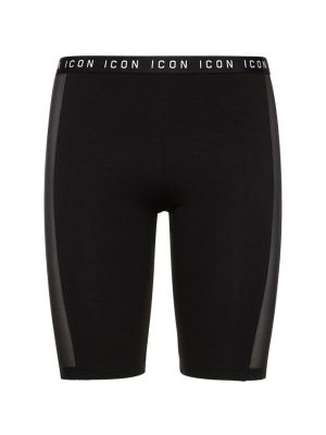 Pantalones cortos de ciclismo de tela jersey de malla Dsquared2 negro