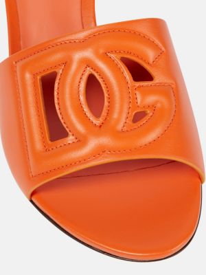 Kožené sandále Dolce&gabbana oranžová