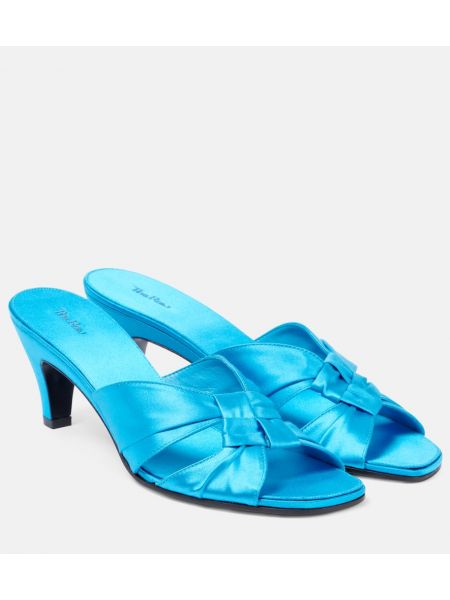 Satin mules The Row blå