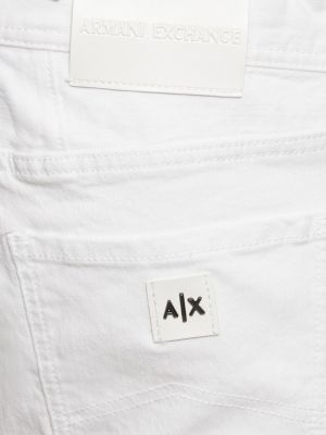 Bavlněné slim fit skinny džíny s kapsami Armani Exchange bílé