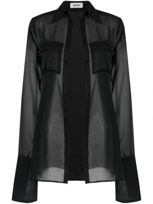 Прозрачна риза Mônot черно