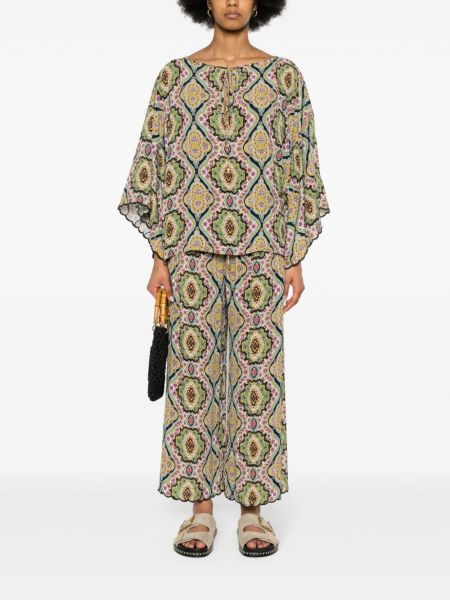 Krepp bluse mit print mit paisleymuster Etro schwarz