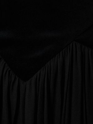 Šifonové sametové dlouhé šaty se srdcovým vzorem Zuhair Murad černé