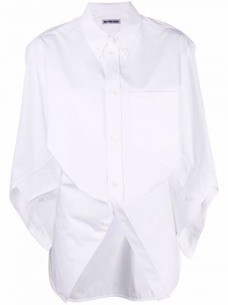 Βαμβακερό πουκάμισο Balenciaga λευκό