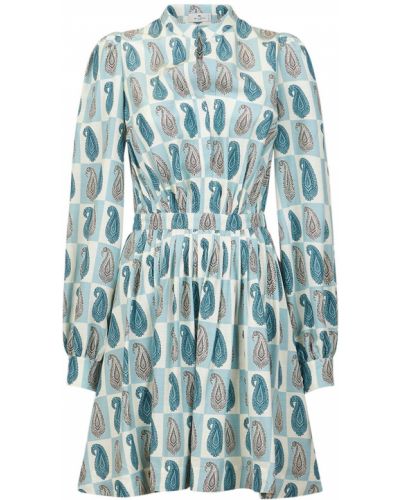 Viskózové mini šaty s potlačou s paisley vzorom Etro