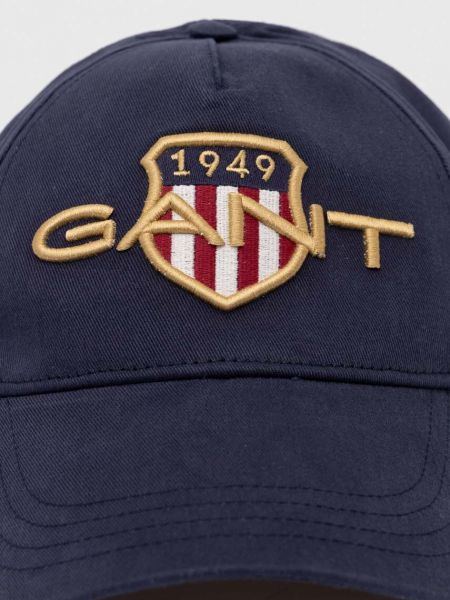 Pamučna kapa Gant plava