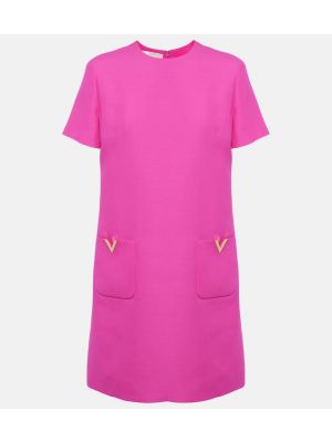Φόρεμα από κρεπ Valentino ροζ