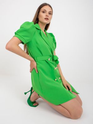 Koktejlové šaty s krátkými rukávy Fashionhunters zelené