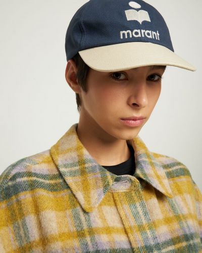 Bavlněný čepice Isabel Marant modrý
