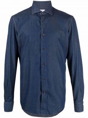 Bavlněná džínová košile Etro modrá