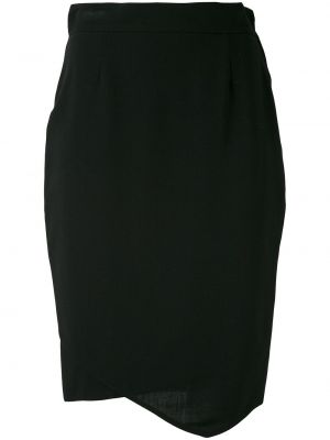 Vlněné asymetrická sukně s vysokým pasem Gianfranco Ferré Pre-owned - černá