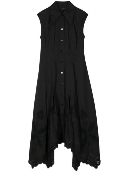 Bavlnené šaty s výšivkou Lee Mathews čierna