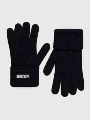 Rękawiczki z kaszmiru Moschino czarne
