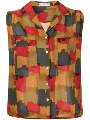 Camisa sin mangas con estampado con estampado abstracto A.n.g.e.l.o. Vintage Cult marrón
