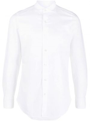 Памучна ленена риза Finamore 1925 Napoli бяло