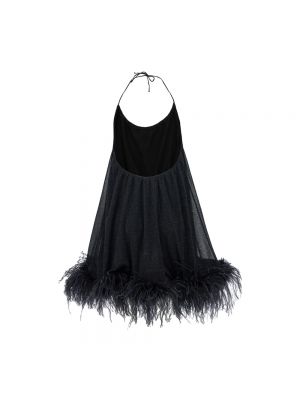 Mini vestido con plumas de plumas Oséree negro