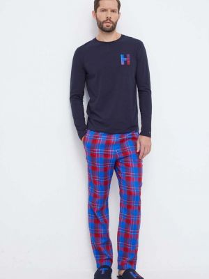 Pidžama s printom Tommy Hilfiger plava