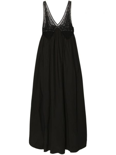 Βαμβακερή μάξι φόρεμα P.a.r.o.s.h. μαύρο
