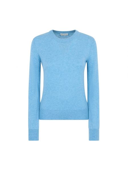 Niebieski sweter z krepy Ballantyne