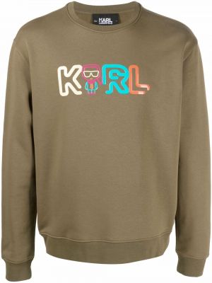 Trykt sweatshirt Karl Lagerfeld grønn