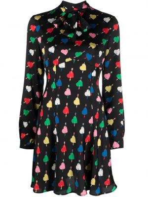Μάξι φόρεμα με σχέδιο με μοτίβο καρδιά Msgm μαύρο
