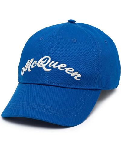 Gorra con bordado Alexander Mcqueen azul