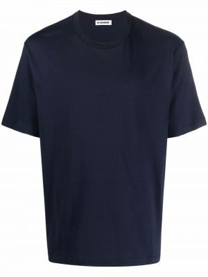 Βαμβακερή μπλούζα κασμίρ Jil Sander μπλε
