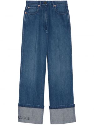 High waist jeans ausgestellt Gucci blau