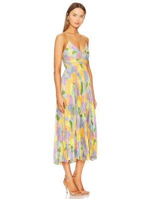 Vestido midi con estampado abstracto Astr The Label amarillo