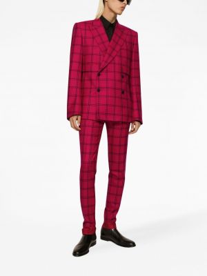 Kostkované kalhoty Dolce & Gabbana červené