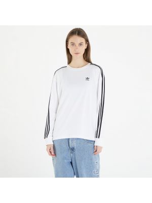 Pruhované tričko s dlouhým rukávem Adidas Originals bílé