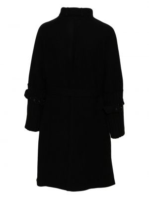 Vlněný kabát Ximon Lee černý