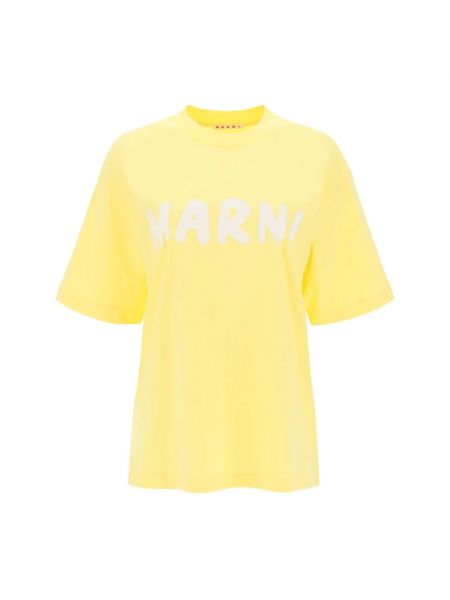 Poloshirt mit print Marni gelb