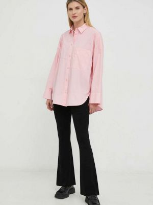 Bavlněné tričko relaxed fit By Malene Birger růžové