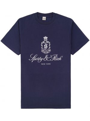 Tričko s potiskem Sporty & Rich modré
