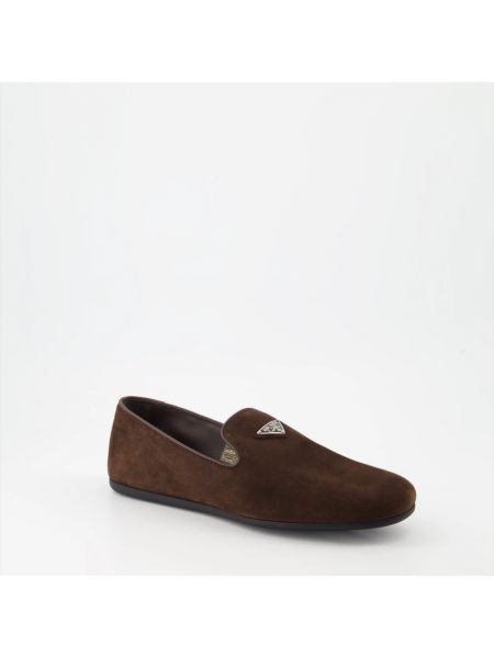 Loafers de ante Prada marrón
