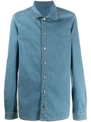 Rifľová košeľa na gombíky Rick Owens Drkshdw modrá