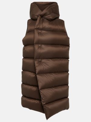 Пуховое стеганое пальто Rick Owens коричневое