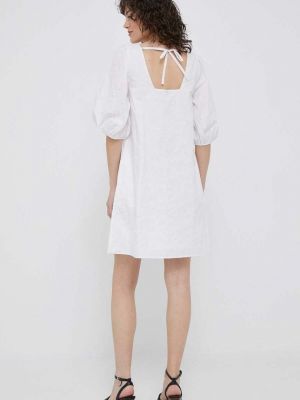Bavlněné mini šaty Tommy Hilfiger bílé