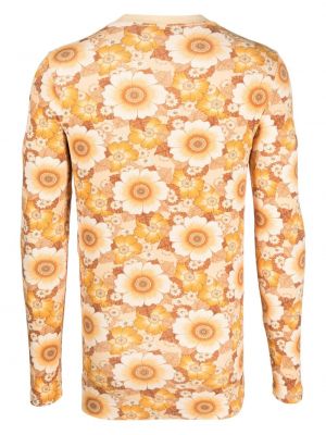 Sweter w kwiatki z nadrukiem Lựu đạn pomarańczowy